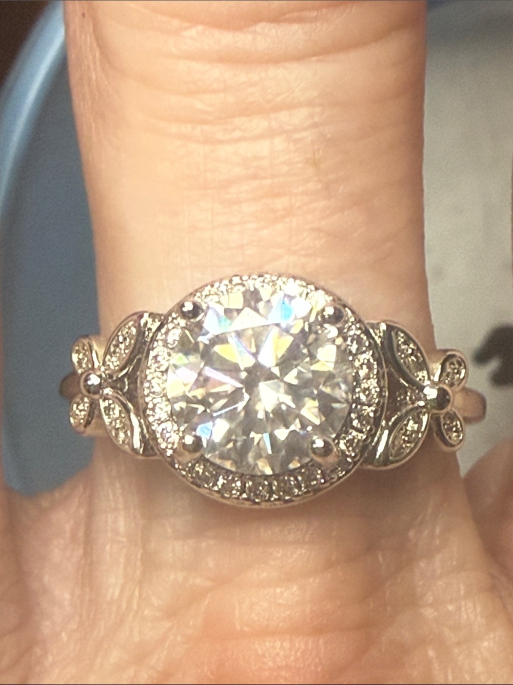 925 Sterling silver GRA CERTIFIED Moissanite Diamond 1CT butterfly NEW RING